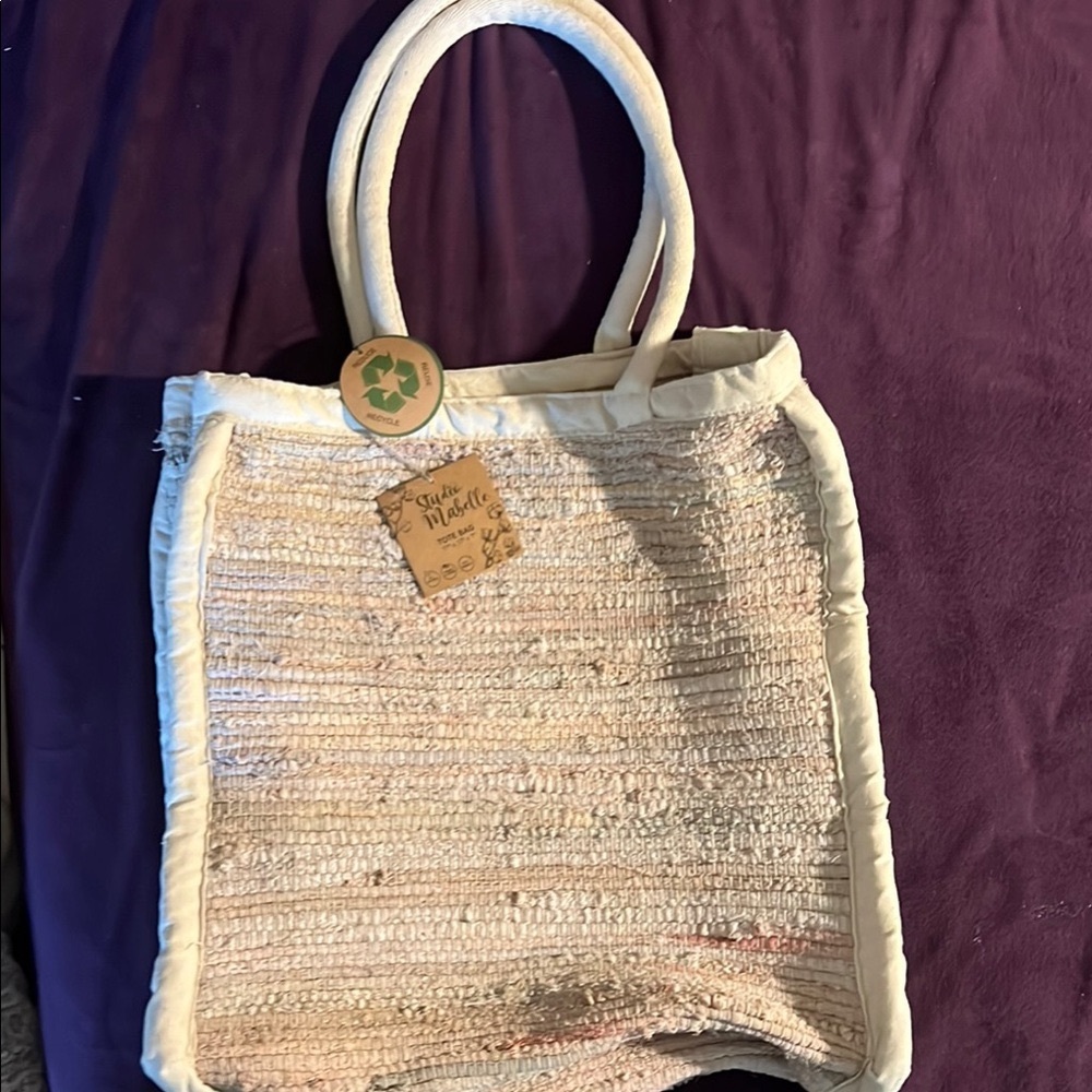 Cream Eco-Friendly Tote Bag with Textured Design